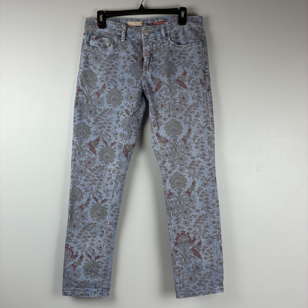 Pilcro Floral Paisley Boyfriend Jeans Womens 27 Boho Indie Art Teacher Aesthetic